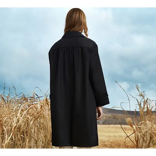 Single Breasted Calf-Length Trench Coat