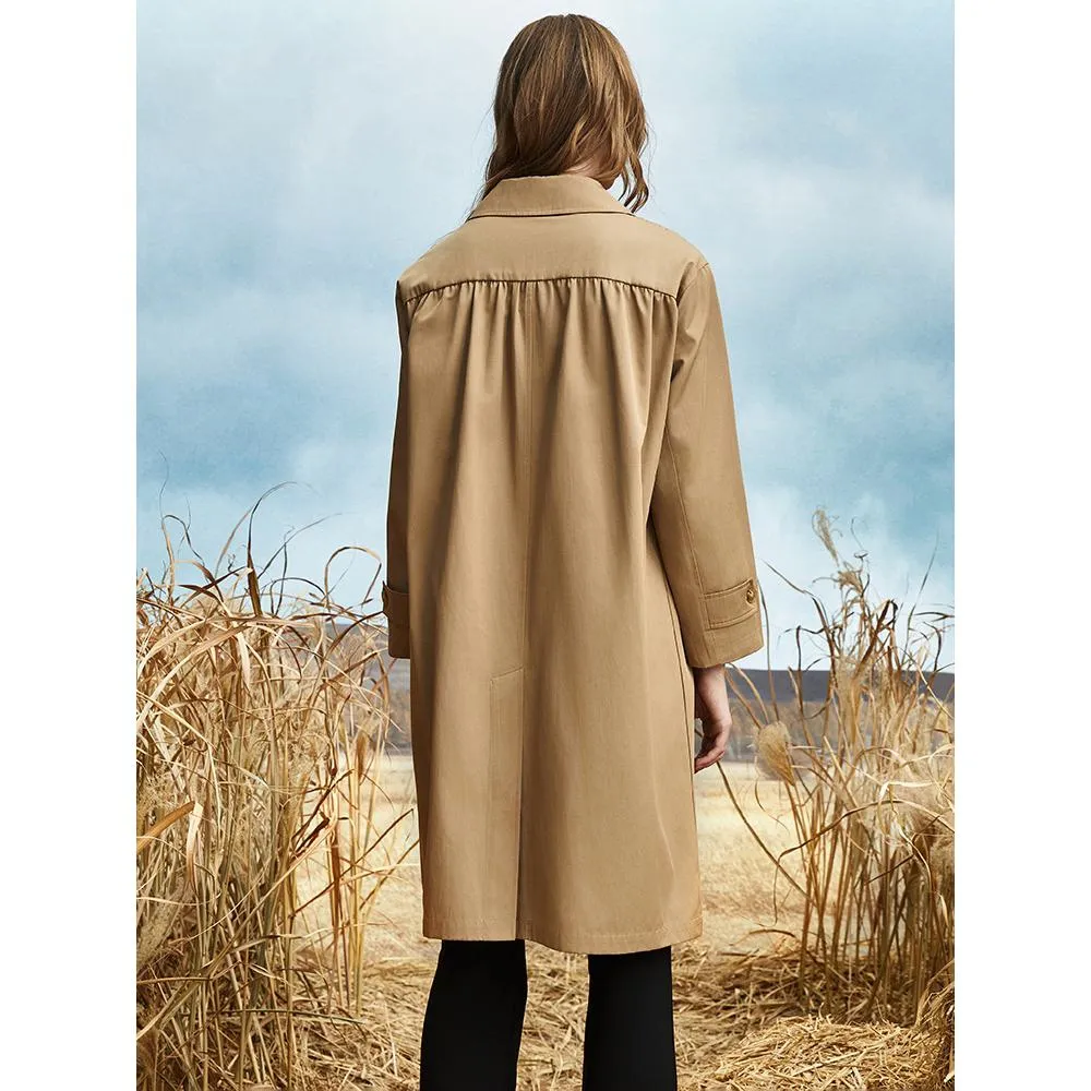 Single Breasted Calf-Length Trench Coat