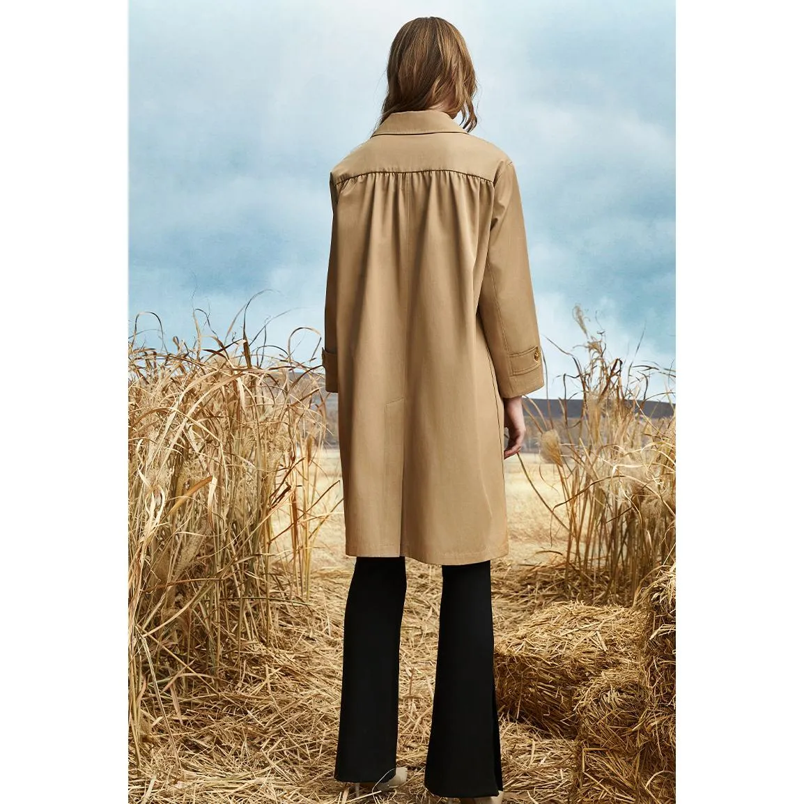 Single Breasted Calf-Length Trench Coat