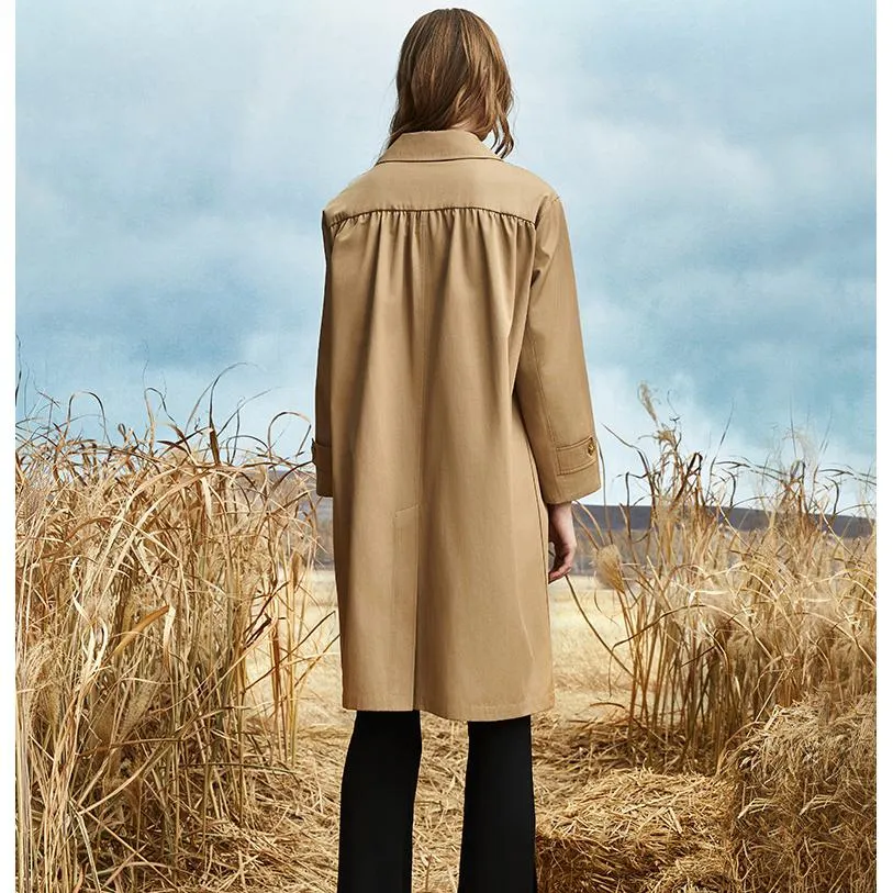 Single Breasted Calf-Length Trench Coat