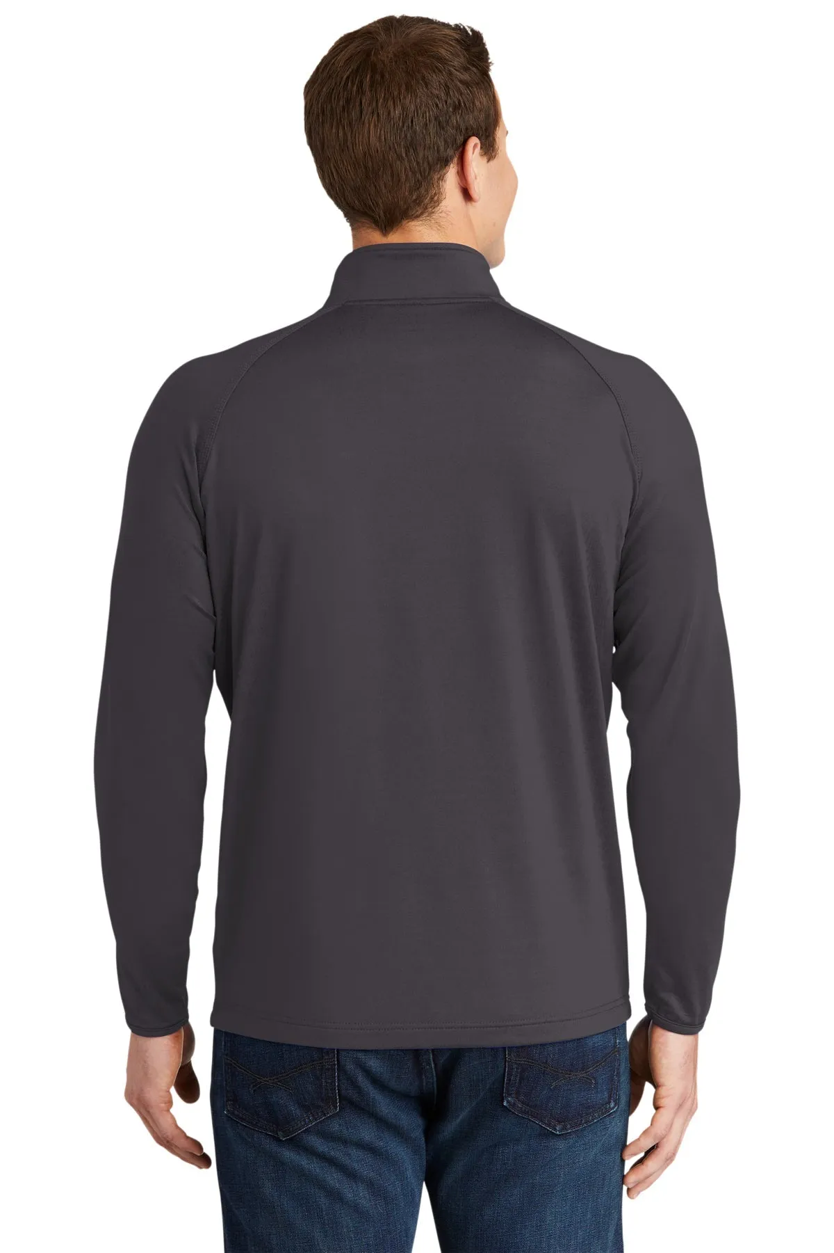 Sport-Tek Tall Sport-Wick Stretch Customized 1/2-Zip Pullovers, Charcoal Grey