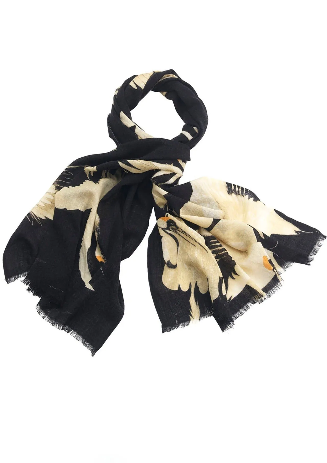 Stork Black Wool Scarf - One Hundred Stars