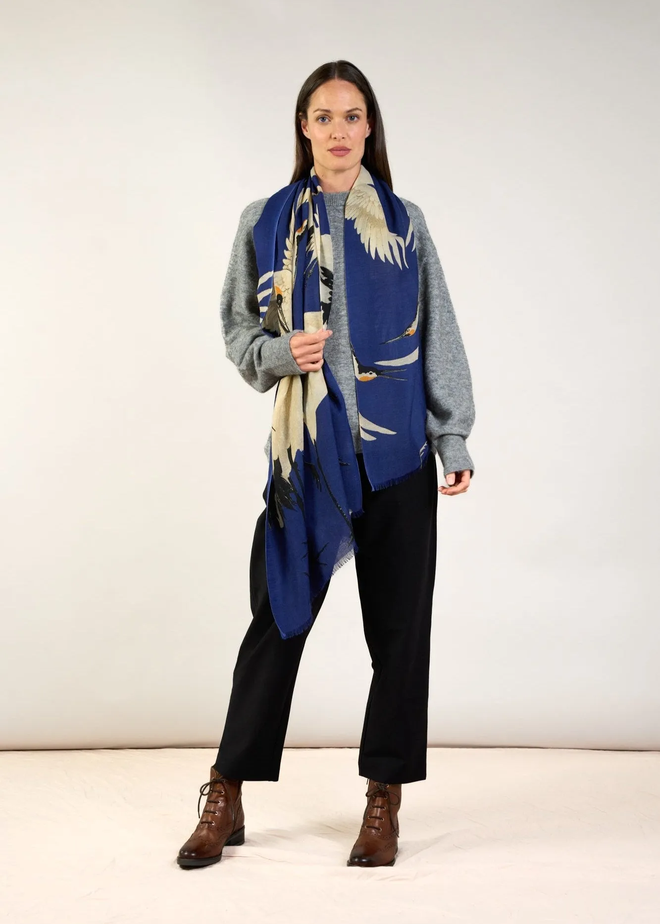 Stork Royal Blue Wool Scarf - One Hundred Stars