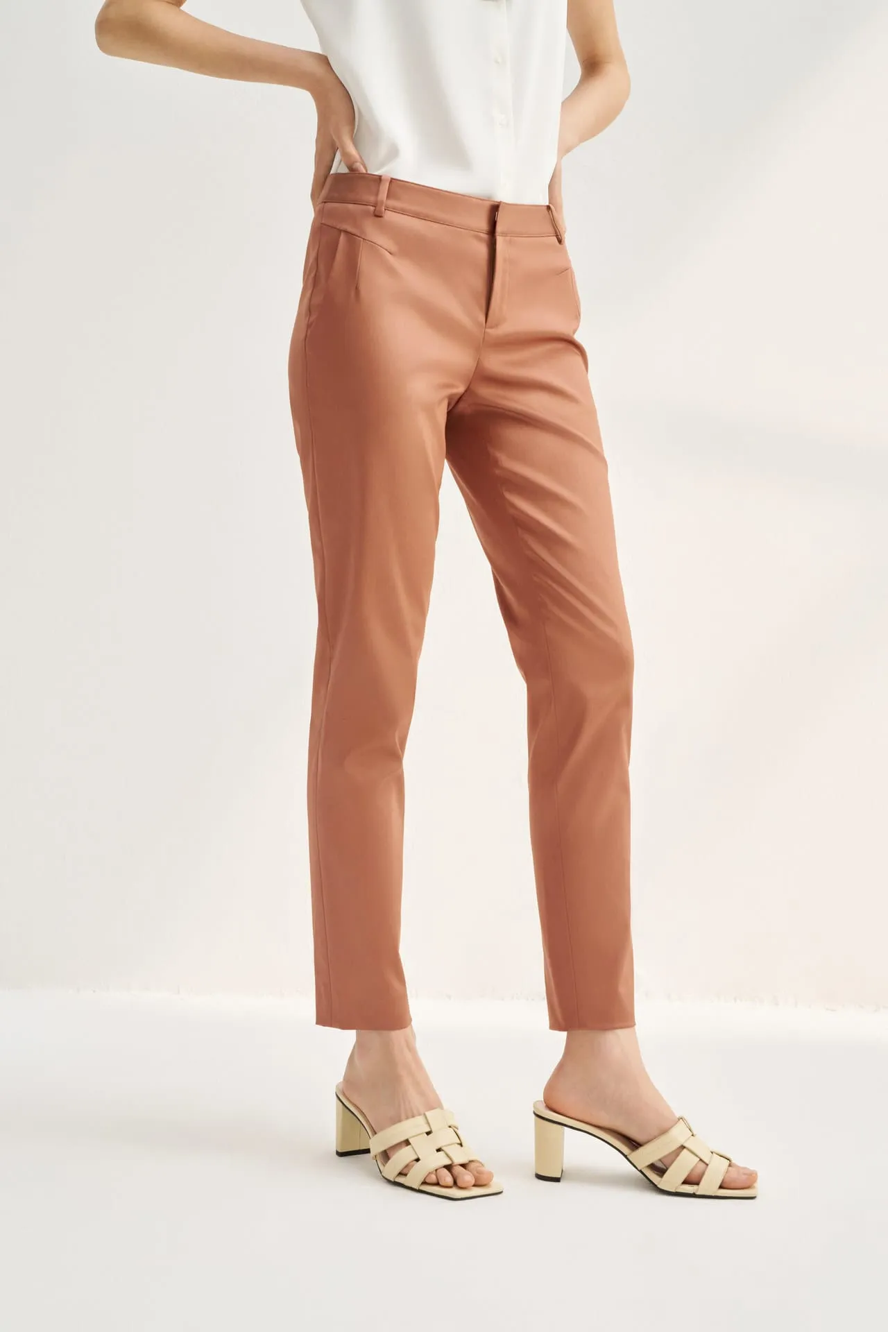 Stretchable Satin Ankle Skinny Pants