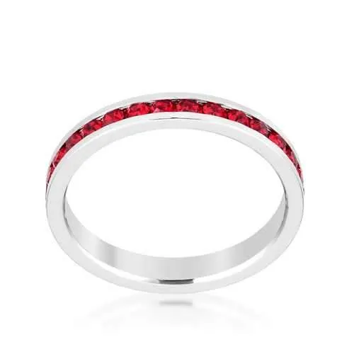 Stylish Stackables with Ruby Crystal Ring