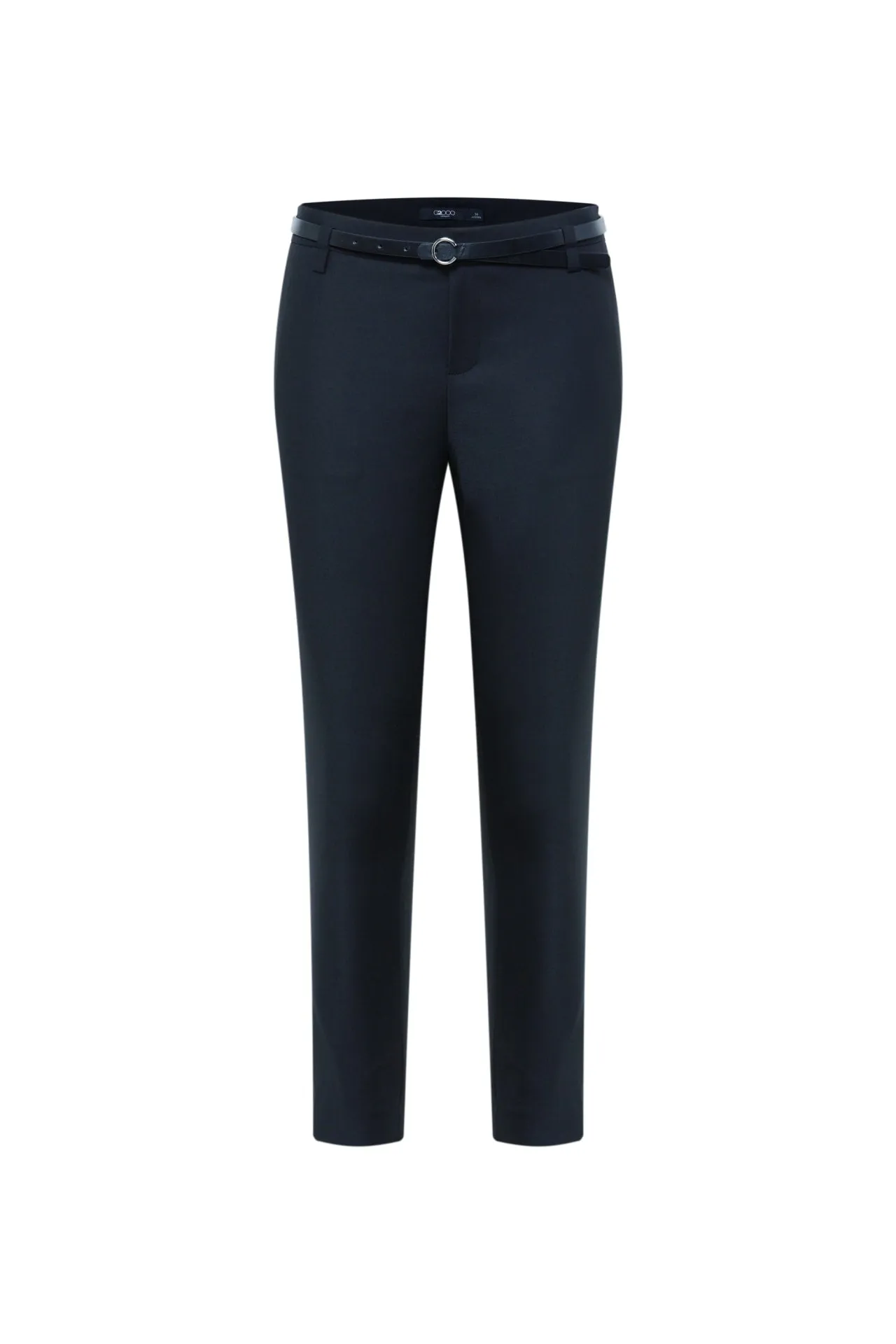 Sydney Stretchable Double Weave Skinny Pants with Belt