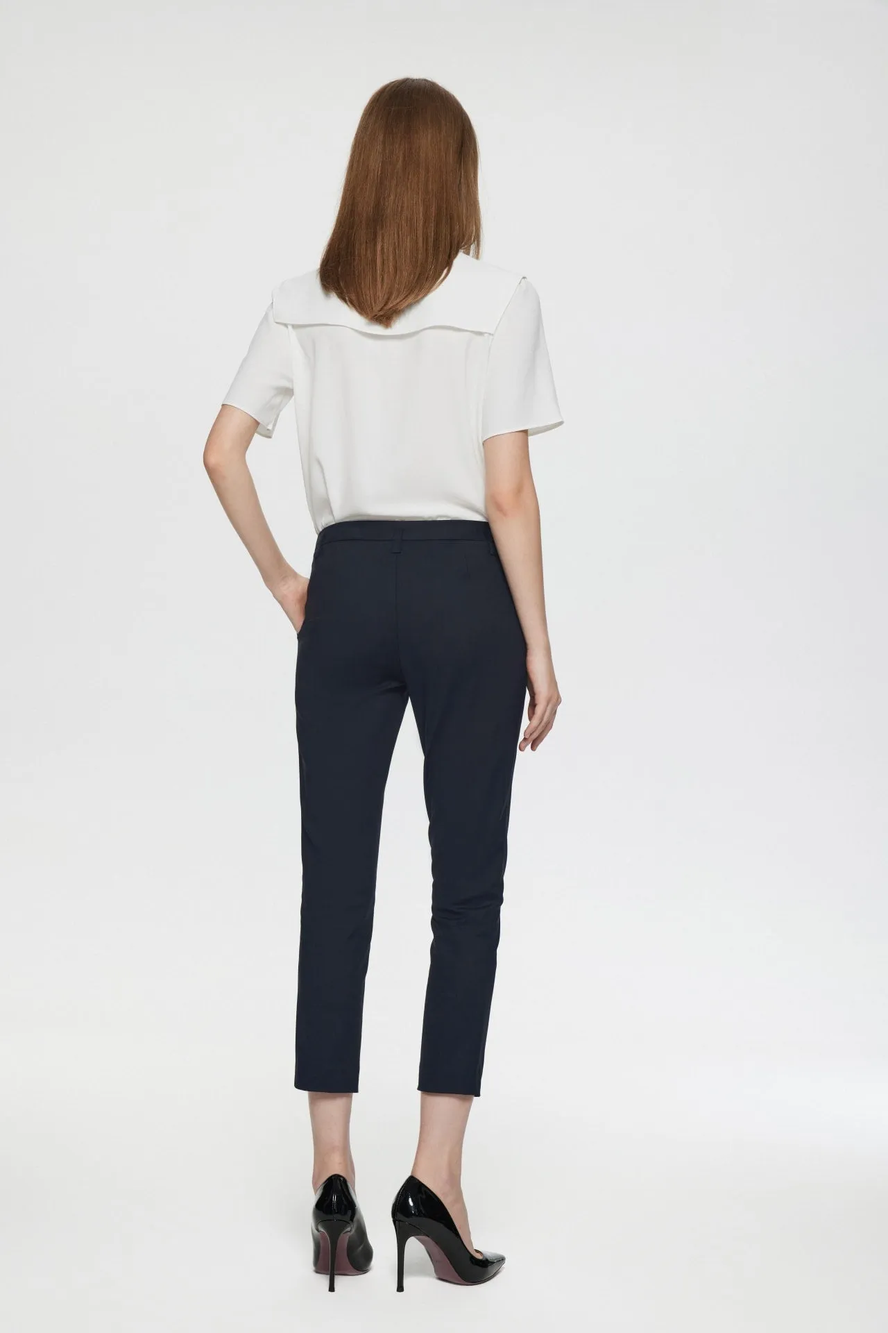 Sydney Stretchable Double Weave Skinny Pants with Belt