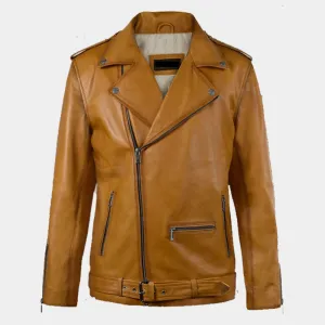 Top Best Sales Rutland Caramel Brown Genuine Boys Biker Riding Leather Jacket