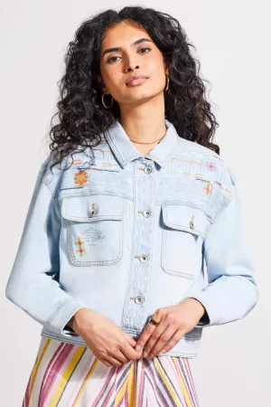 Tribal | Embroidered Classic Lightweight Novelty Denim Jacket | Women's