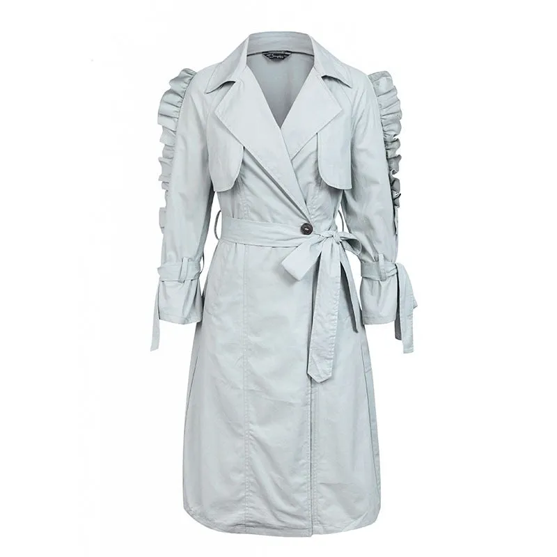 Women's Autumn V-Neck Long Trench