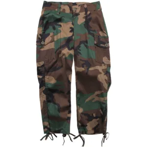 Woodland Camouflage - Womens Military Capri Pants