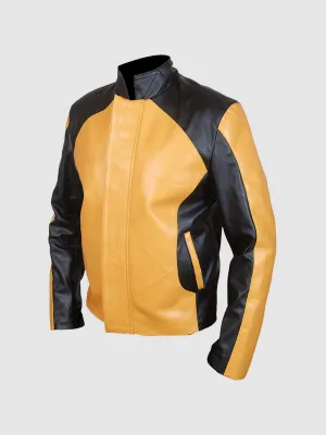 Yellow & Black Leather Jacket